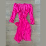 LPA  hot pink ruffle duster belted sheer Photo 5