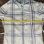 J. McLaughlin  Women’s M Blue Green Plaid Linen Henley Belted Miranda Shirt Dress Photo 6