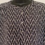 Loft Collarless 1/4 Button Long Sleeve Blouse Photo 1