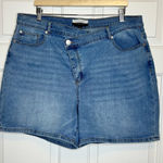 Eloquii  Elements Plus Size Denim Shorts Cross Front Detail 16‎ Photo 0