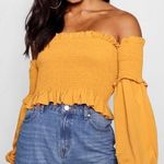 Boohoo Bardot Ruffle Top Photo 0