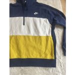 Nike Hoodie Womens L Blue Yellow Cotton Terry Knit Hooded Sweatshirt Colorblock Photo 2