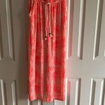 Gap  Strapless Neon Pink Leaf Pattern Maxi Dress Size XS Photo 4