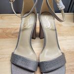 Sam Edelman Yaro Pump Evening Heels Women's 8 Silver Buckle Ankle Strap Cocktail Photo 0