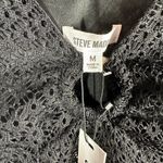 Steve Madden Keyhole Flutter Ruffles Sleeveless Top Size Medium Black Photo 3