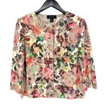 St. John Embellished Metallic Floral Jacquard Knit Cardigan 8 Evening Dressy Photo 9