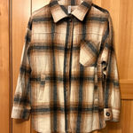 Zenana Outfitters  Plaid Jacket - Brown and Cream Photo 0