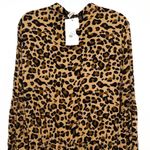 Anthropologie Leopard Cheetah Print Pattern Long Sleeve Midi Dress Button Cinch Waist Large Photo 10