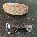 Coach New York Women's Black White Plastic Framed Darcy Designer Sunglasses Photo 0