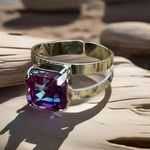 Handcrafted sparkly ring made with burgundy delite Swarovski crystal adjustable Silver Photo 3