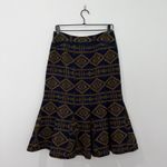 Pendleton 100% Virgin Wool Flared A-Line Skirt Size 6 Navy Brown Aztec USA Made Photo 1