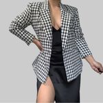 ZARA  New Ecru/Black Long Sleeve Lapel Collar Plaid Double Breasted Blazer Size S Photo 2
