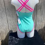 Cupshe New Small Mint & Pink Plunging Push-Up Cheeky One Piece Crisscross Back Photo 4