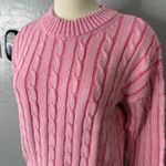 Gap  Relaxed Cable-Knit Crewneck Sweater, Pink, S, 817298 Photo 1