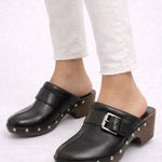 Michael Kors  Black Leather Studded Buckle Clog Mules Women's Size 8M Photo 0