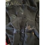 Carolina belle  Blouse Black Floral Print Lightweight Bell Sleeve Tie Neck Sz SP Photo 6