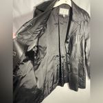 Nine West Leather Jacket Coat Women’s Button Front Black Mid Length Mint Sz XL Photo 7