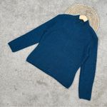 La Vincunita Women’s 100% Baby Alpaca Sweater Cardigan Full Zip in Blue XL Photo 1
