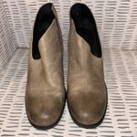 Free People  Terrah Grey Leather Cut Block Heel Ankle Booties Shoes Women 8.5 39 Photo 4