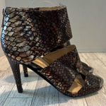 Jessica Simpson Elsbeth Silver/Bronze Open Toe Heels US 8 M Metallic Photo 0