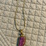 Vintage Sterling Silver Charoite Pendant w/24" Italian SS Snake Chain Purple Photo 7