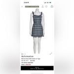 Reformation Bonita Plaid Mini Dress NWOT • Linen • Ruffle • Scandi Photo 2