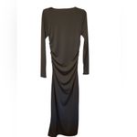 J.Crew  women’s Long-sleeve dress in jersey crepe side ruching black Size S NWOT Photo 2