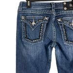 Miss Me Buckle Exclusive Blue Size 29 Easy Boot Jeans Embroidered Distressed Photo 2