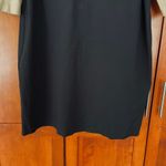 Talbots Dress Short Sleeve Knee Length Stretch Black Tan Size 18 Woman Petite Photo 2