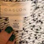 Caslon  Cream Black Alpaca Wool Blend Open Front Cozy Casual Cardigan M Photo 3