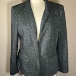 Ann Taylor  Notched One Button Peplum Blk Grey Blazer Wool Blend size 14 NEW NWT Photo 0