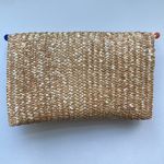 Vintage straw rainbow poms envelope clutch purse Photo 4