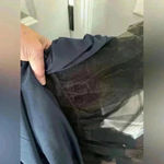 La Femme Off the Shoulder BEADED Satin Trumpet Gown~Navy~10~NWOT! Blue Photo 5