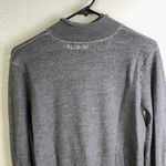 Nice Collective Merino Wool Sweater Womens Medium Gray Zip Stripe Distressed * Photo 10