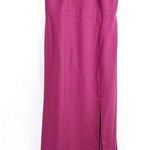 DESSY COLLECTION Cutaway Shoulder Crepe Column Gown Halter Criss Cross Back 14 Red Photo 0