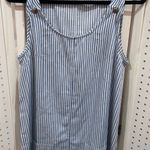 MISSLOOK Blue White Stripe Pinafore Dress Button Detail Pockets Size M Size M Photo 0