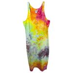 VTG Walt Disney World Midi Dress Medium Handmade Tie Dye Sleeveless Cotton 976‎ Yellow Photo 1