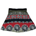 Smash Mismash Floral Stripe A Line Stretch Above Knee Skater Mini‎ Skirt Size XL Green Photo 4