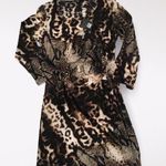 MILANO snake skin print pattern long sleeve Sheath dress brown/black size Large Photo 0