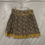 Angie  Tan Floral Lace Trim Mini Skirt Size Medium Photo 0