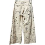 easel  Western Print Twill Wide Leg Stretchy Cotton Raw Hem Cropped Pants Small Photo 3