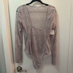 Free People NWT In My Head Sheer Lace Bodysuit Photo 3