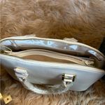 joy & iman  Cream Pebble Leather Satchel Purse Photo 3