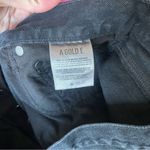 AGOLDE Quinn High Rise Mini Skirt Black Raw Hem Photo 10