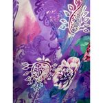 Lounge Vintage Womens 1X Top MuuMuu Shirt Short Sleeve Hawaiian Floral Purple Photo 4