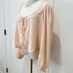 Levi's Levi’s Fawn Peasant Blouse Tie Front Balloon Sleeve Pink Size 1X Boho Feminine Photo 5