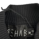 Rehab  - Asymmetrical Back Long Sleeve High Neck Ribbed Sweater Top in Black Photo 1