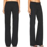 New EB Denim Black Low Rise Lace Up Wide Leg Jeans Women Size 26 Made USA Photo 2