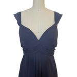 Mori Lee NWT  Bridesmaids 21734 Chiffon V-neck Straps Sleeve Dress Dusk Size 8 Photo 5