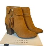 LC Lauren Conrad Sweatpea Cognac Stacked Heat Ankle Bootie Womens Size 7.5 Photo 0